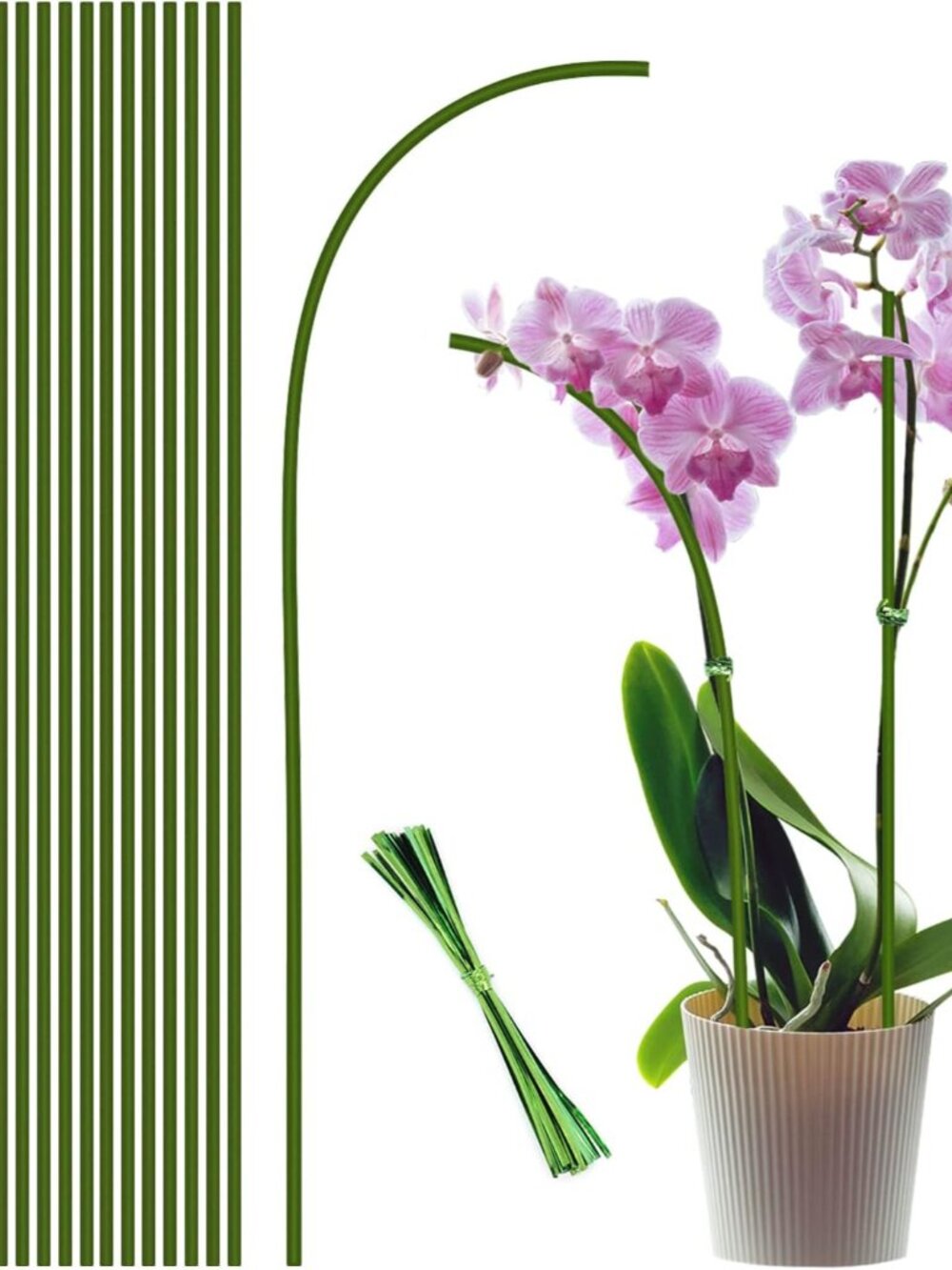 20Pcs Plant Stakes, 18IN Orchid Support Stakes for Indoor Plants